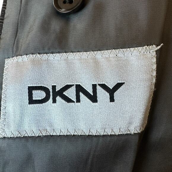 Vintage DKNY Blazer Gray Black White Wool Blend Tweed Overcoat Men's Size 36R - Picture 4 of 11